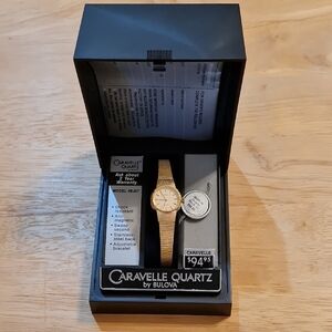 Bulova Caravelle Women's Quartz Gold Analog Watch, Vintage, New In Box